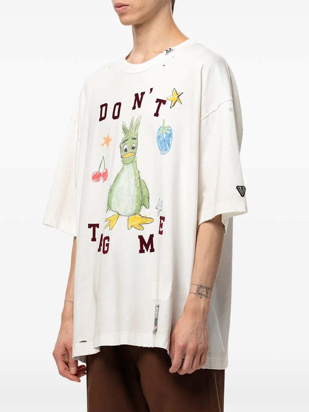 Maison MIHARA YASUHIRO camiseta estampada con dibujo de Leon - neutro