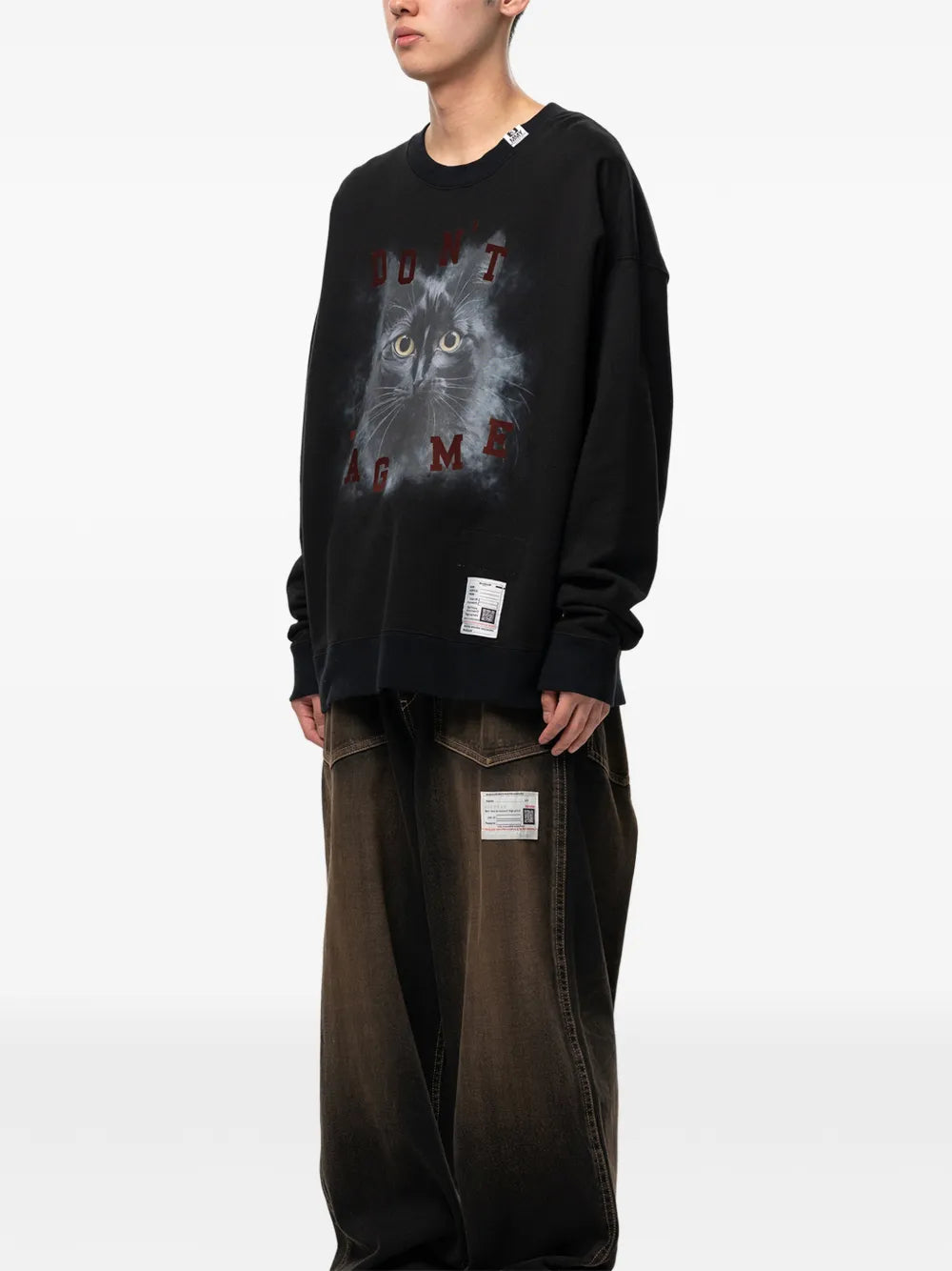 Maison MIHARA YASUHIRO sudadera con gato estampado - negro