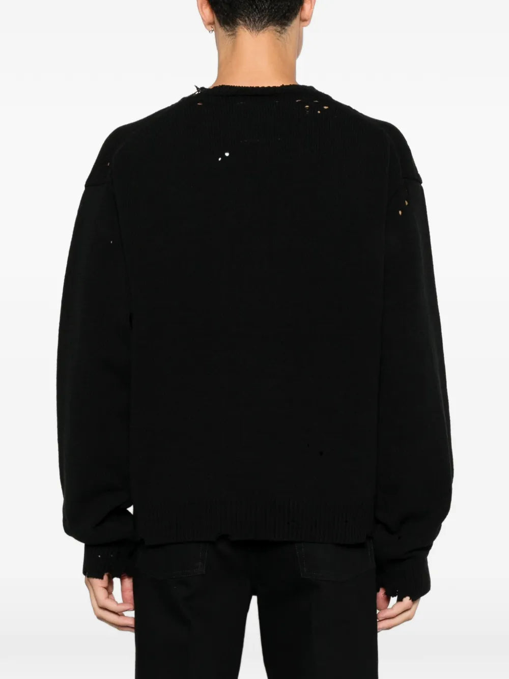 Maison MIHARA YASUHIRO jersey de punto en jacquard con efecto envejecido - negro