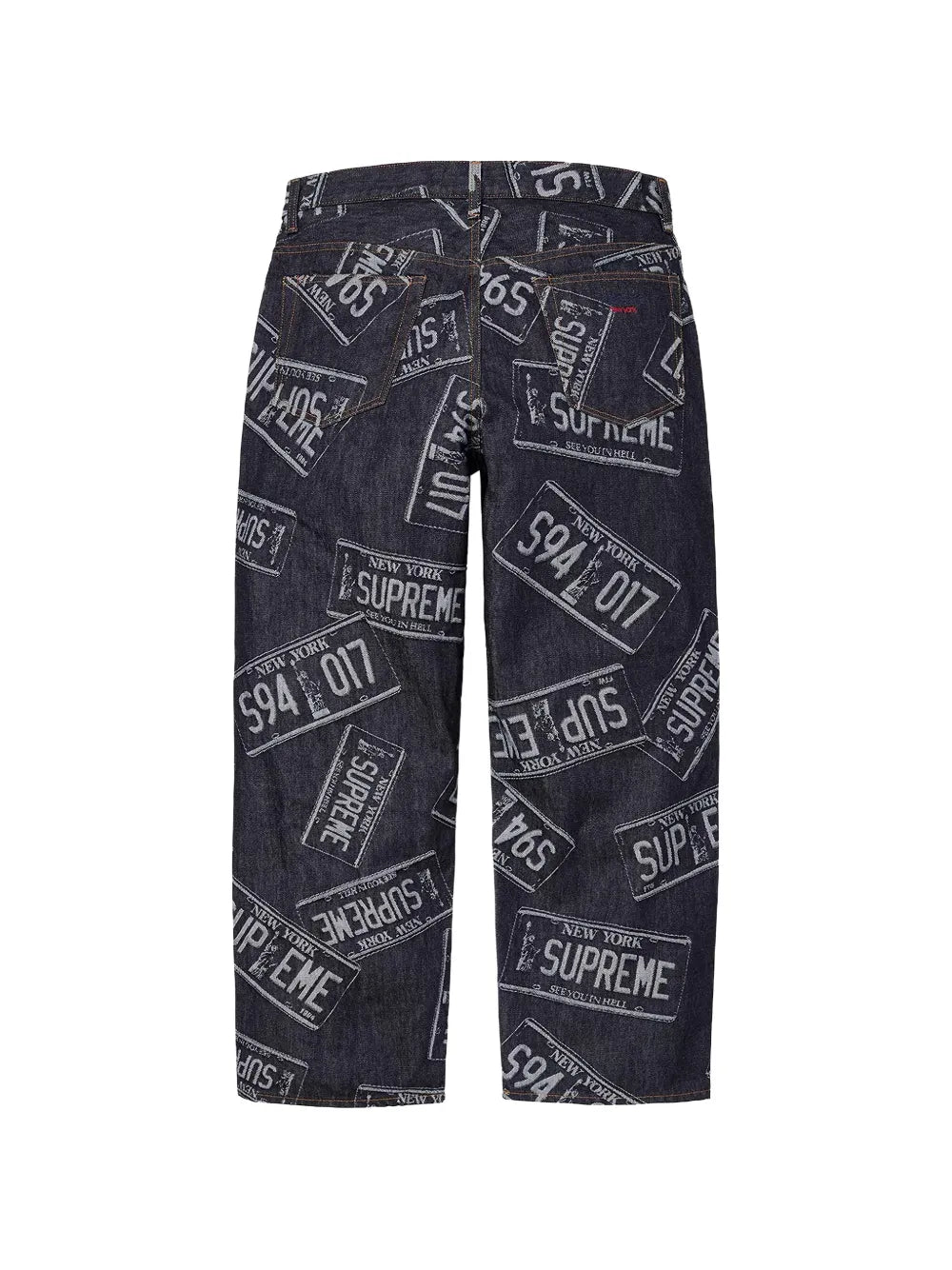 Supreme vaqueros estilo baggy License Plate - Azul - imagen 2