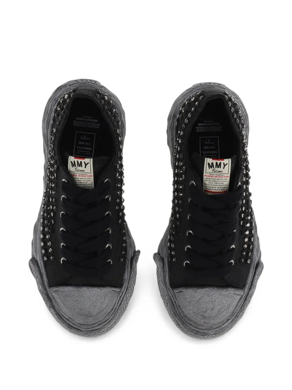 Maison MIHARA YASUHIRO tenis Peterson 23 con apliques - negro