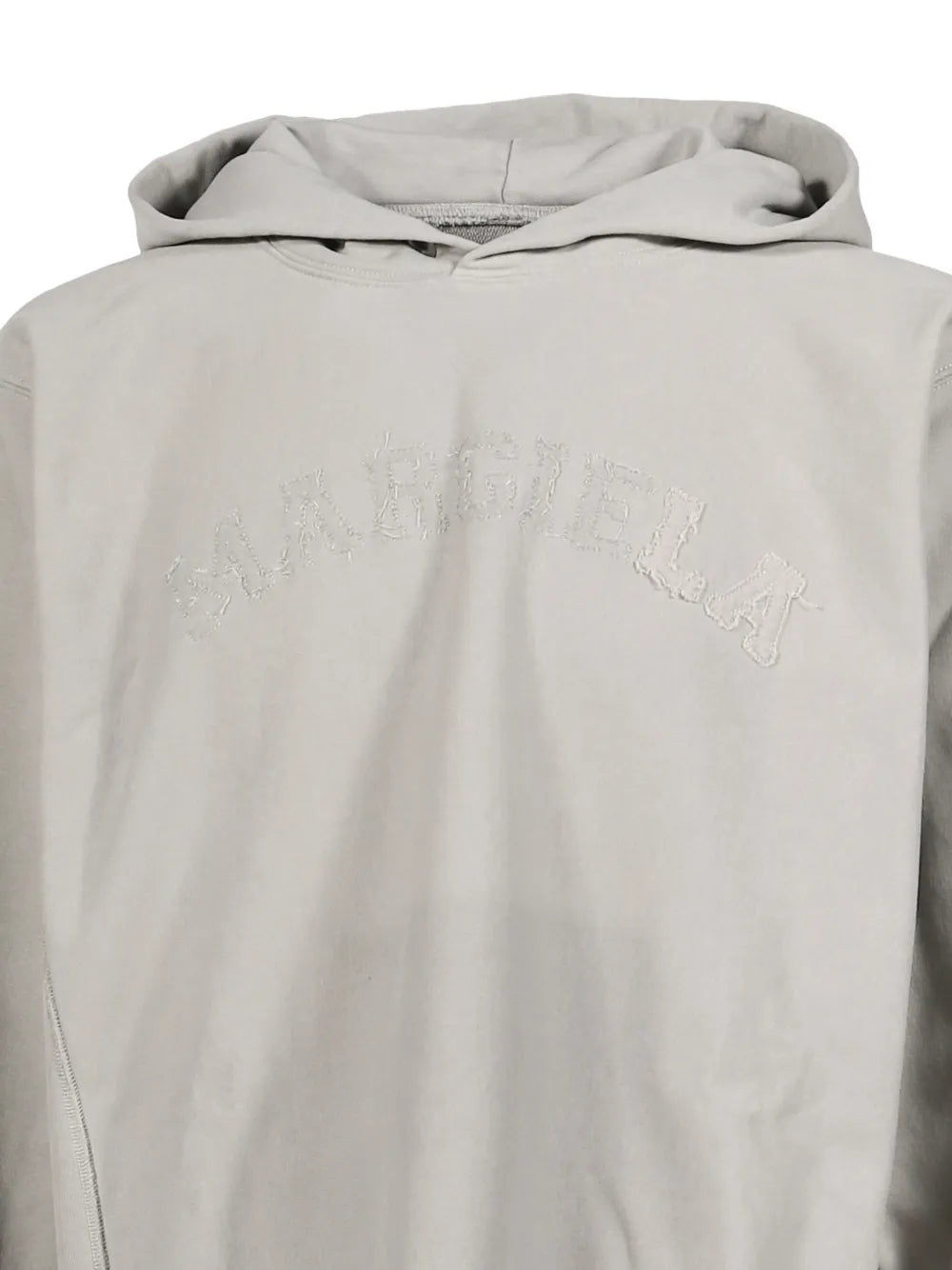 Maison Margiela hoodie corta con logo bordado - Gris - imagen 4