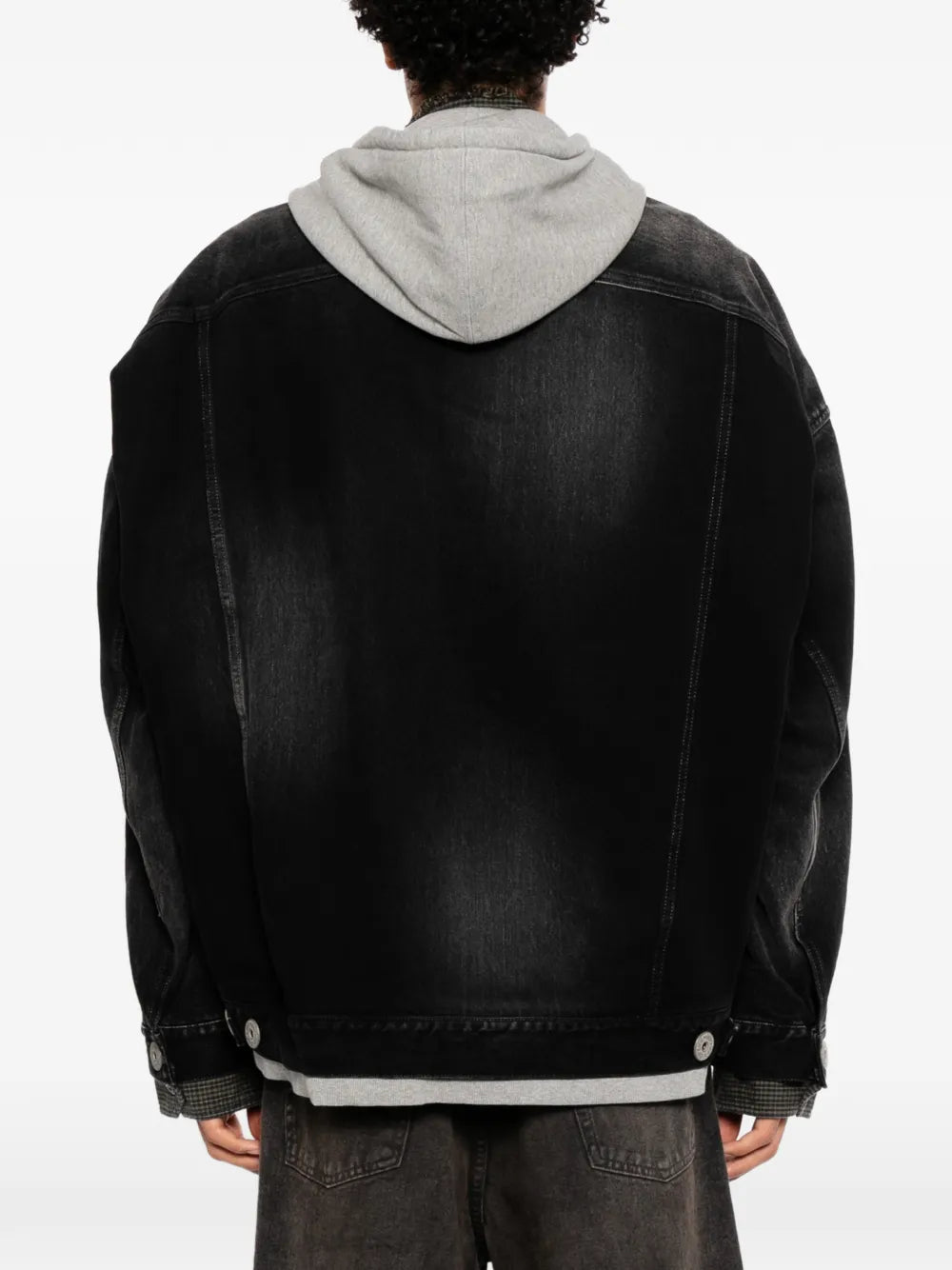 Maison MIHARA YASUHIRO chaqueta vaquera con triple capa - negro