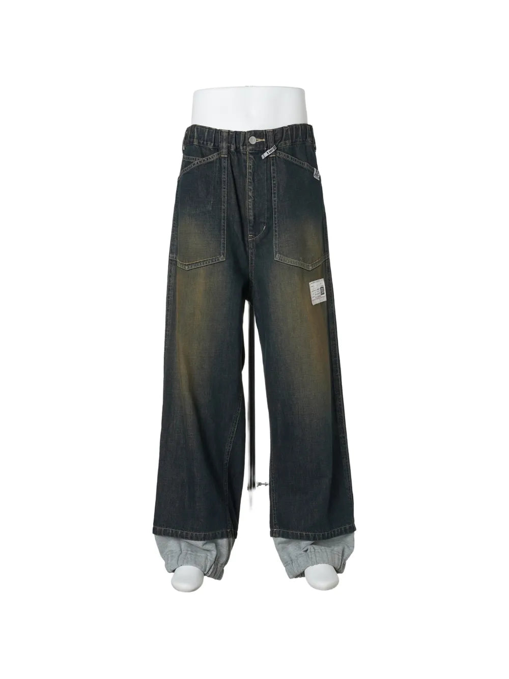 Maison MIHARA YASUHIRO pantalones vaqueros a capas - azul