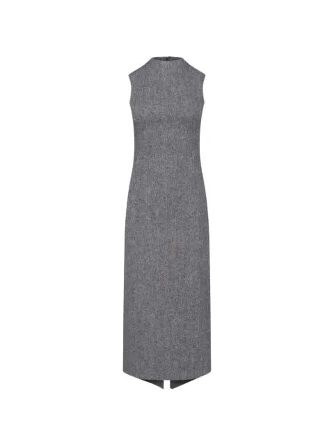 Maison Margiela herringbone-pattern sleeveless midi dress - imagen 1