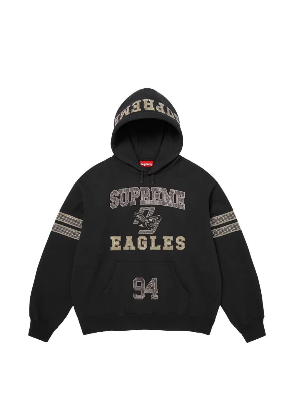 Supreme sudadera con capucha y apliques de strass - Negro - imagen 1