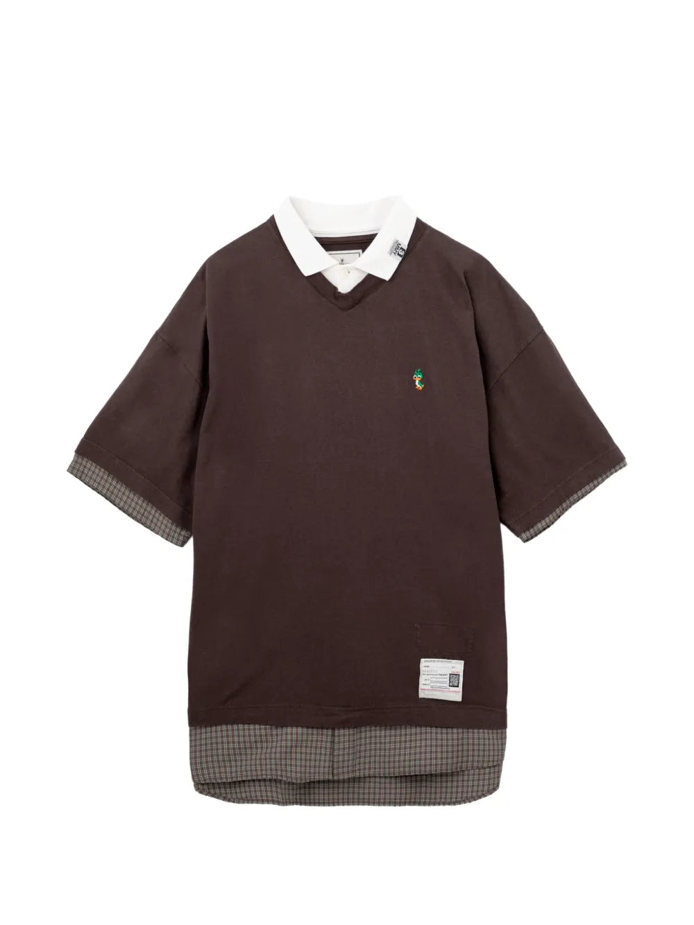 Maison MIHARA YASUHIRO camiseta de tres capas con pato bordado - marrón