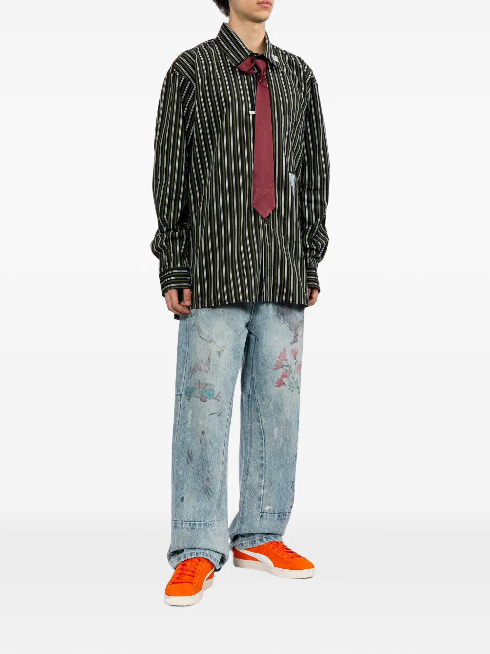 Maison MIHARA YASUHIRO camisa con lazo de manga larga - negro