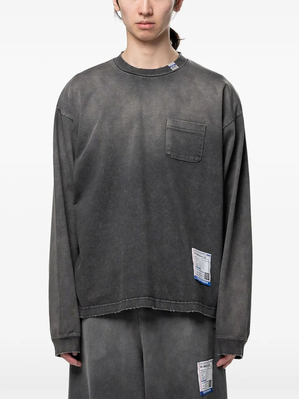Maison MIHARA YASUHIRO camiseta con efecto envejecido - negro