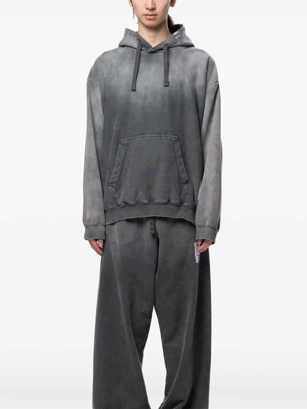 Maison MIHARA YASUHIRO sudadera con capucha y efecto envejecido - negro