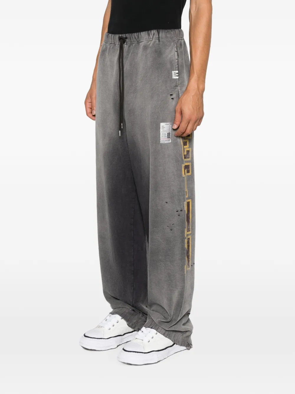 Maison MIHARA YASUHIRO pantalones de chándal con logo estampado - gris