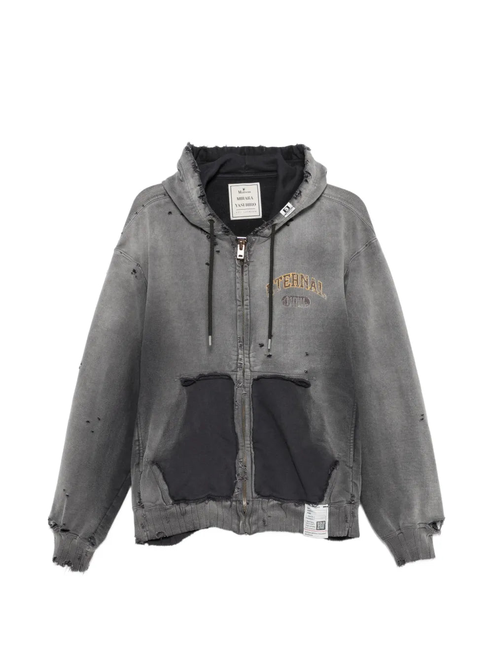 Maison MIHARA YASUHIRO chaqueta con efecto envejecido - negro