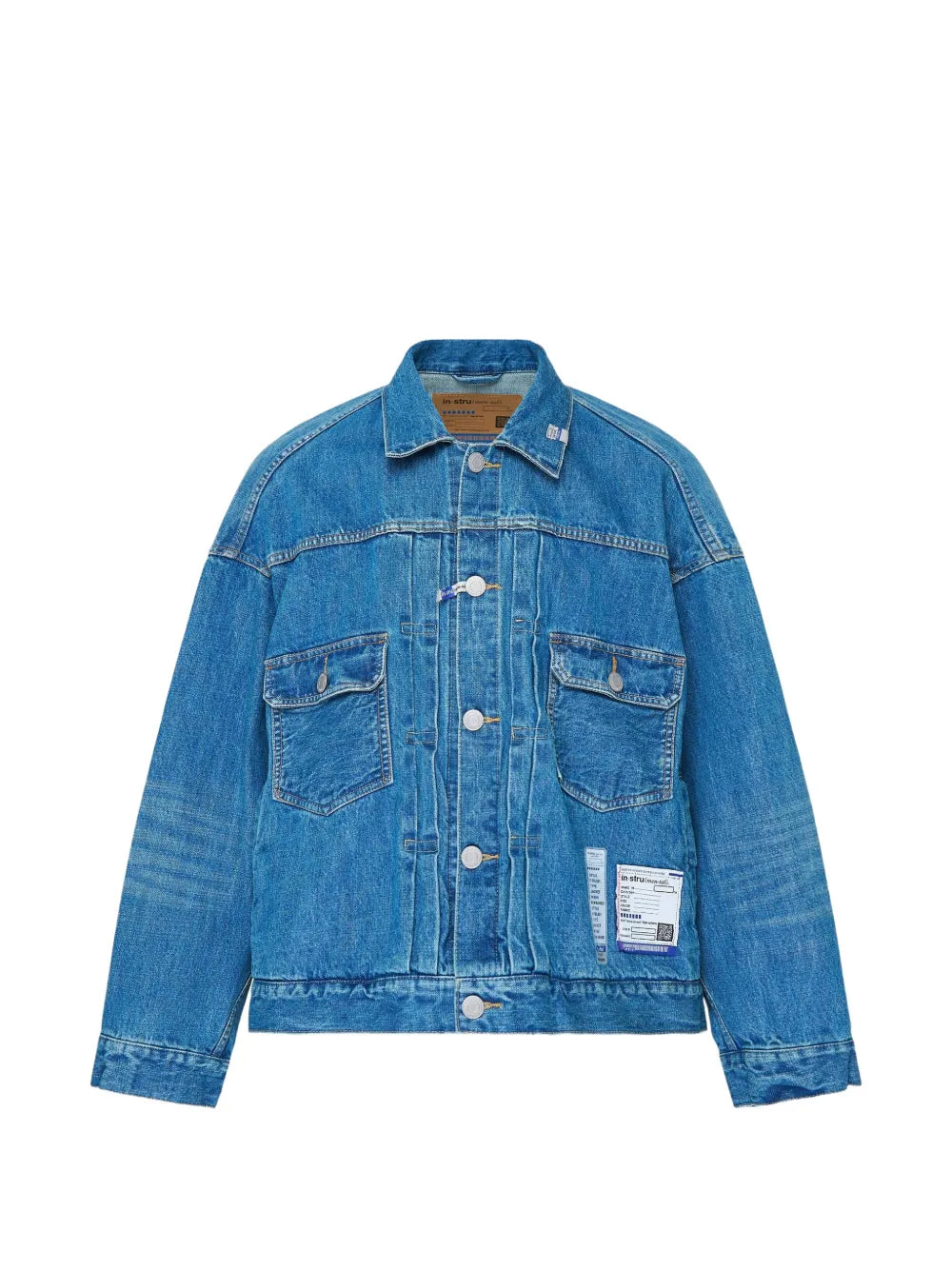 Maison MIHARA YASUHIRO chamarra de mezclilla con parche del logo - azul