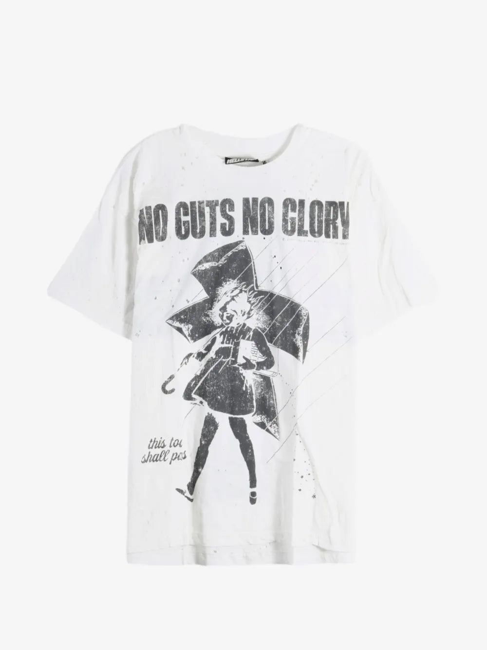 HELLSTAR playera Carry Your Cross con estampado gráfico y efecto envejecido blanco