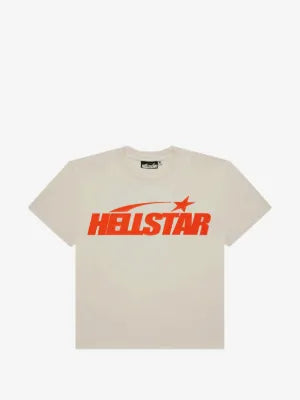 HELLSTAR playera de algodón con logo estampado beige