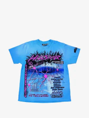 HELLSTAR playera Neuron Tour azul claro