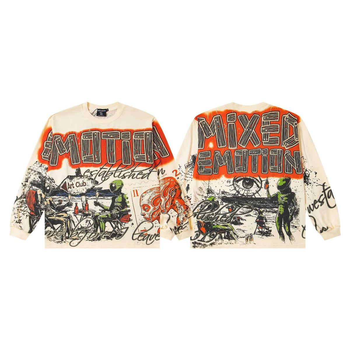 Mixed Emotion Graffiti Art Club Graphic Long Sleeve