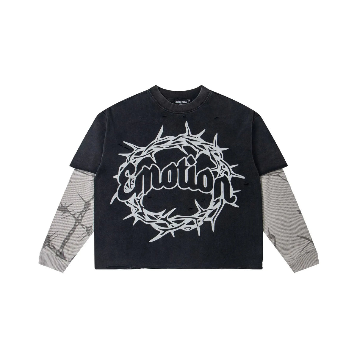 MIXED EMOTION Thorn Circle Layered T-Shirt – Dark Streetwear Tee