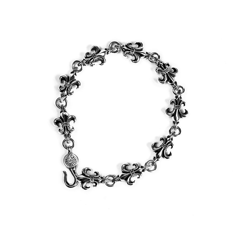 Chrome Hearts Pulsera de eslabones recortados con cruz BS Fleur