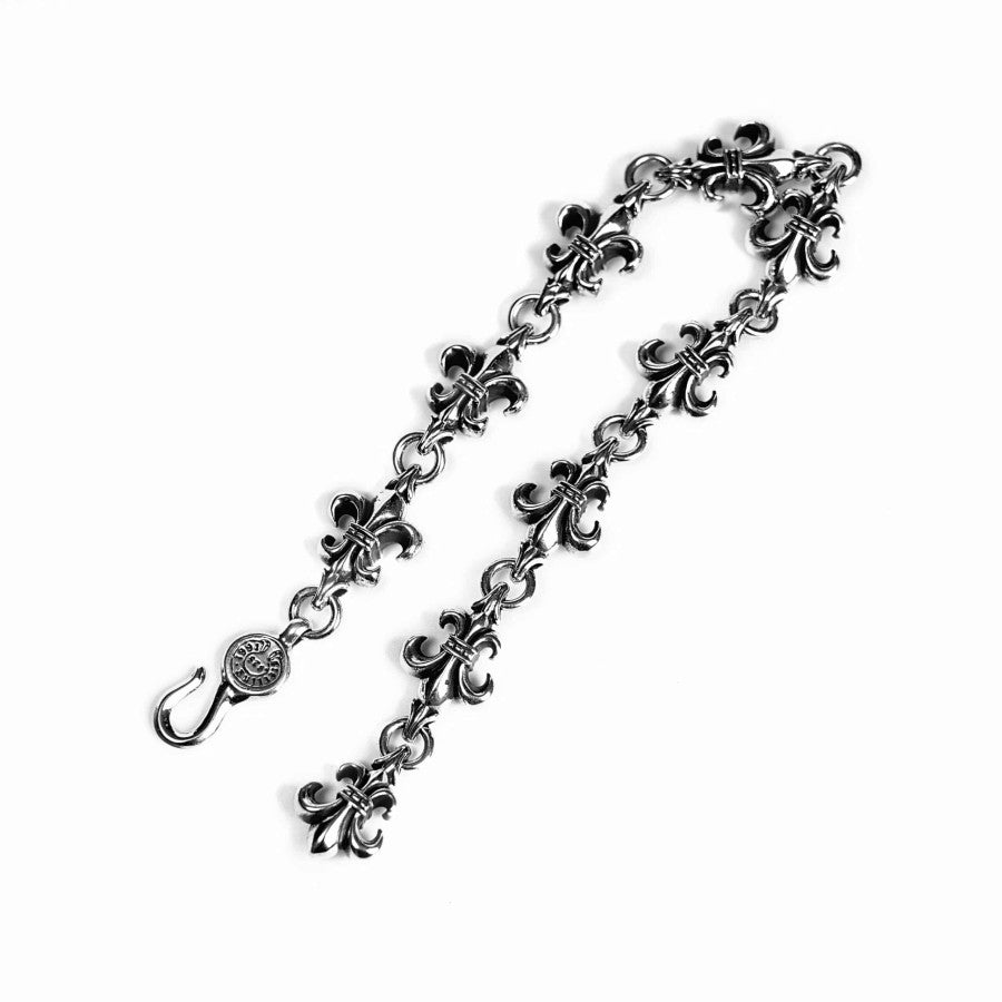 Chrome Hearts Pulsera de eslabones recortados con cruz BS Fleur