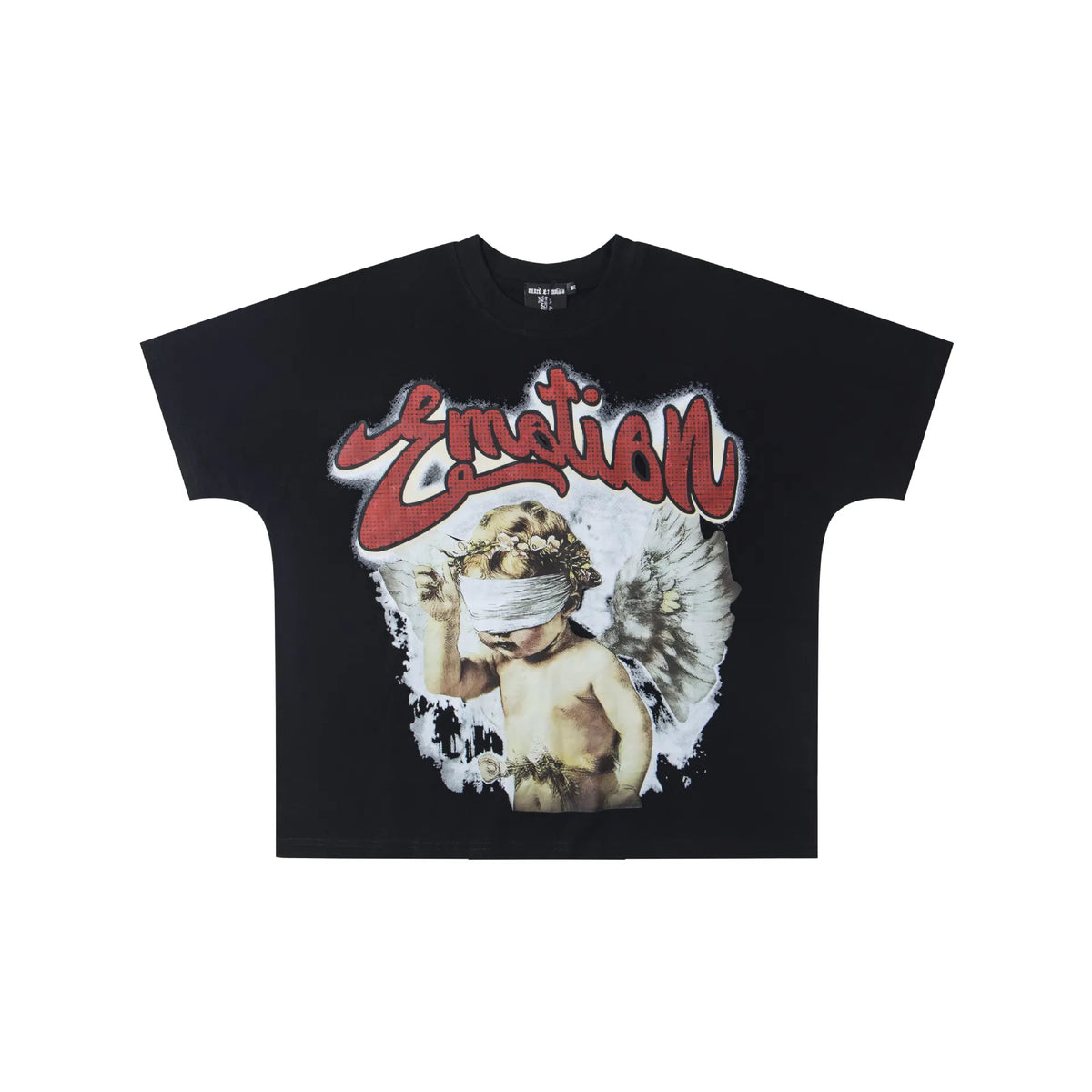 Mixed Emotion Blindfold Angel Graphic T-Shirt