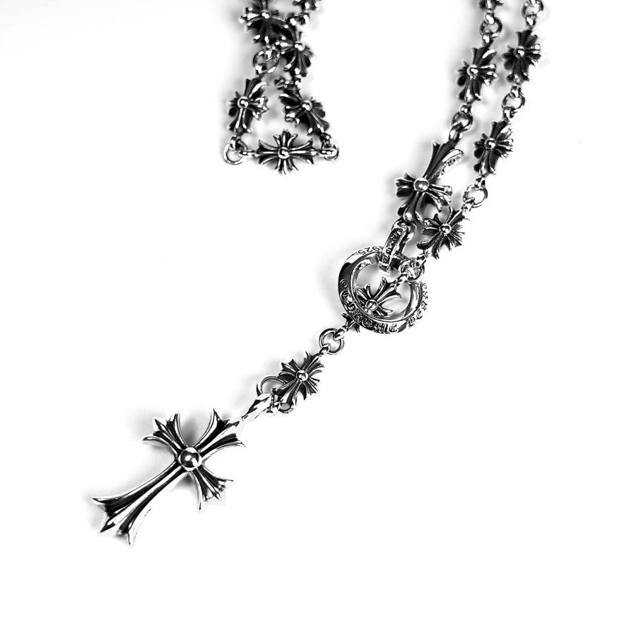 Chrome Hearts Dije de cruz CH y Babyfat con cadena de tiza CH