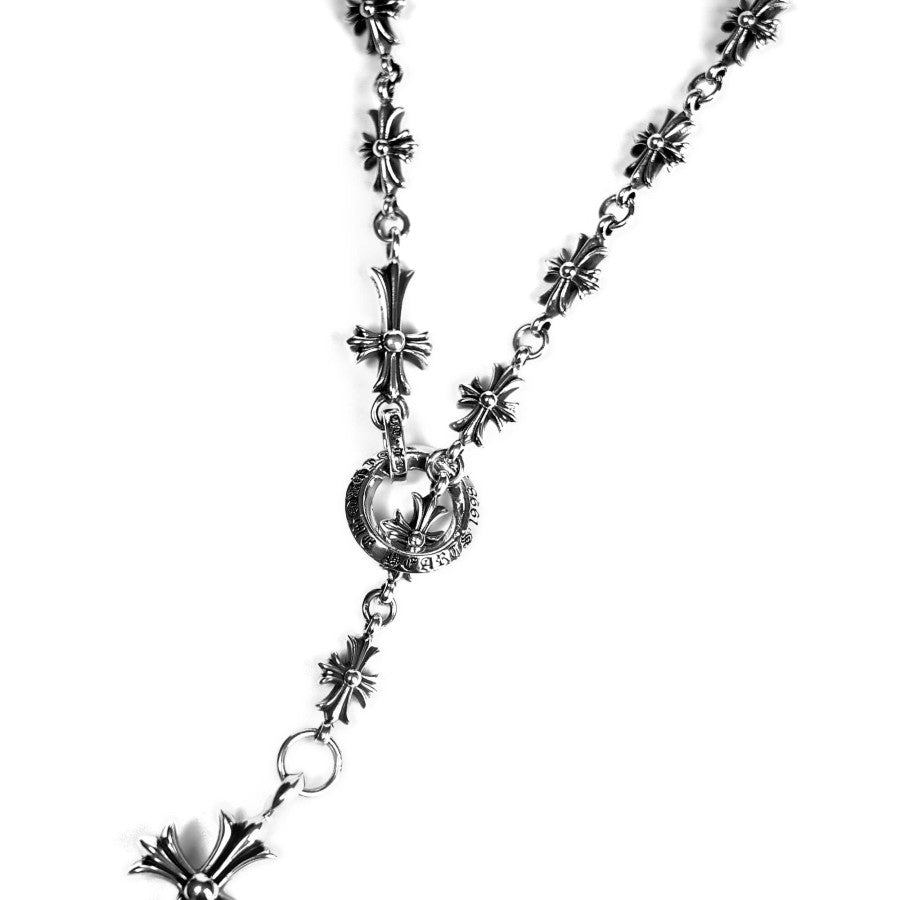 Chrome Hearts Dije de cruz CH y Babyfat con cadena de tiza CH