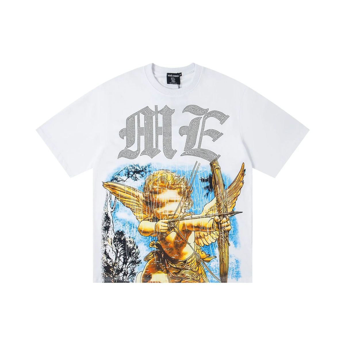 Mixed Emotion Focused Angel Graphic T-Shirt