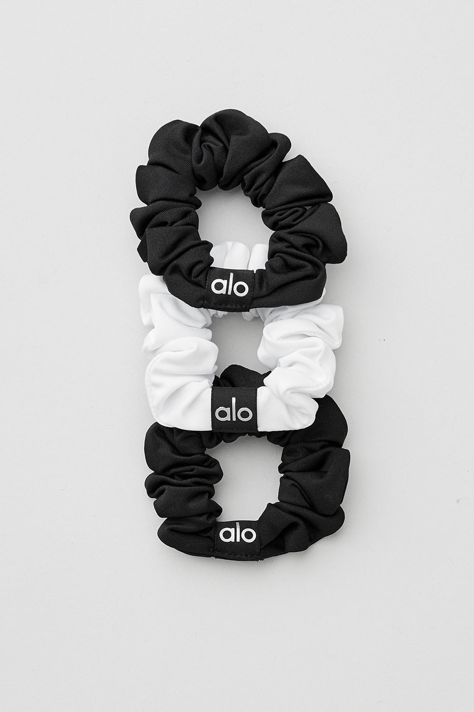 Alo Yoga Fresh Mini Scrunchie (3-Pack) - Black/White - imagen 1