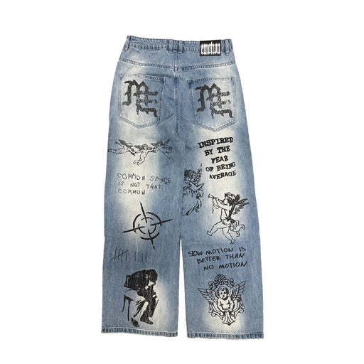 Mixed Emotion Blue Canvas Denim