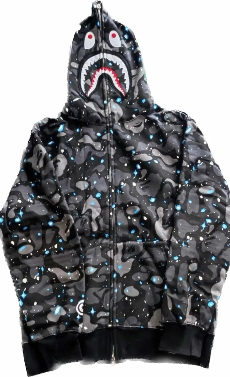 A BATHING APE® hoodie Shark Spacecamu Fullzip