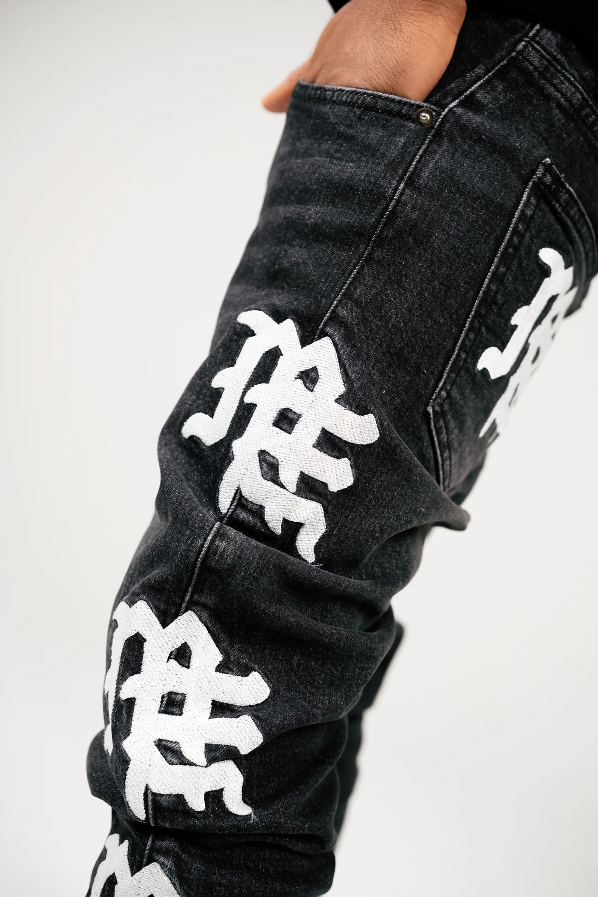 Mixed Emotion Monogram Denim Black Wash