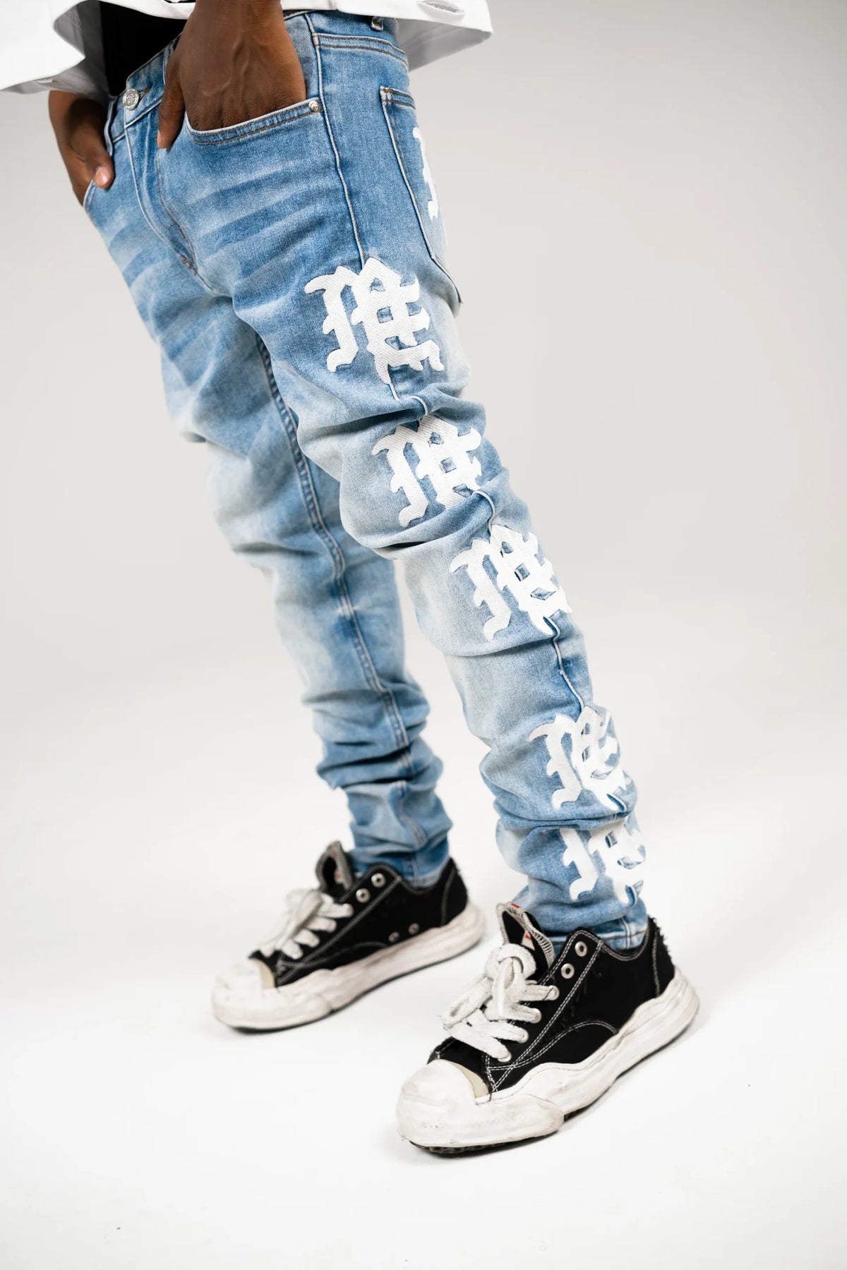 Mixed Emotion Monogram Denim Blue Wash