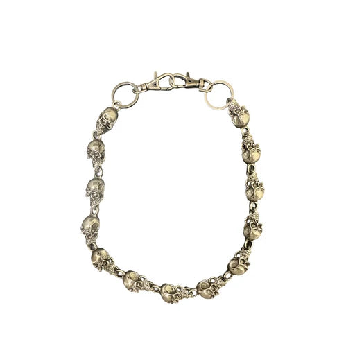 Mixed Emotion Skull Jean Keychain