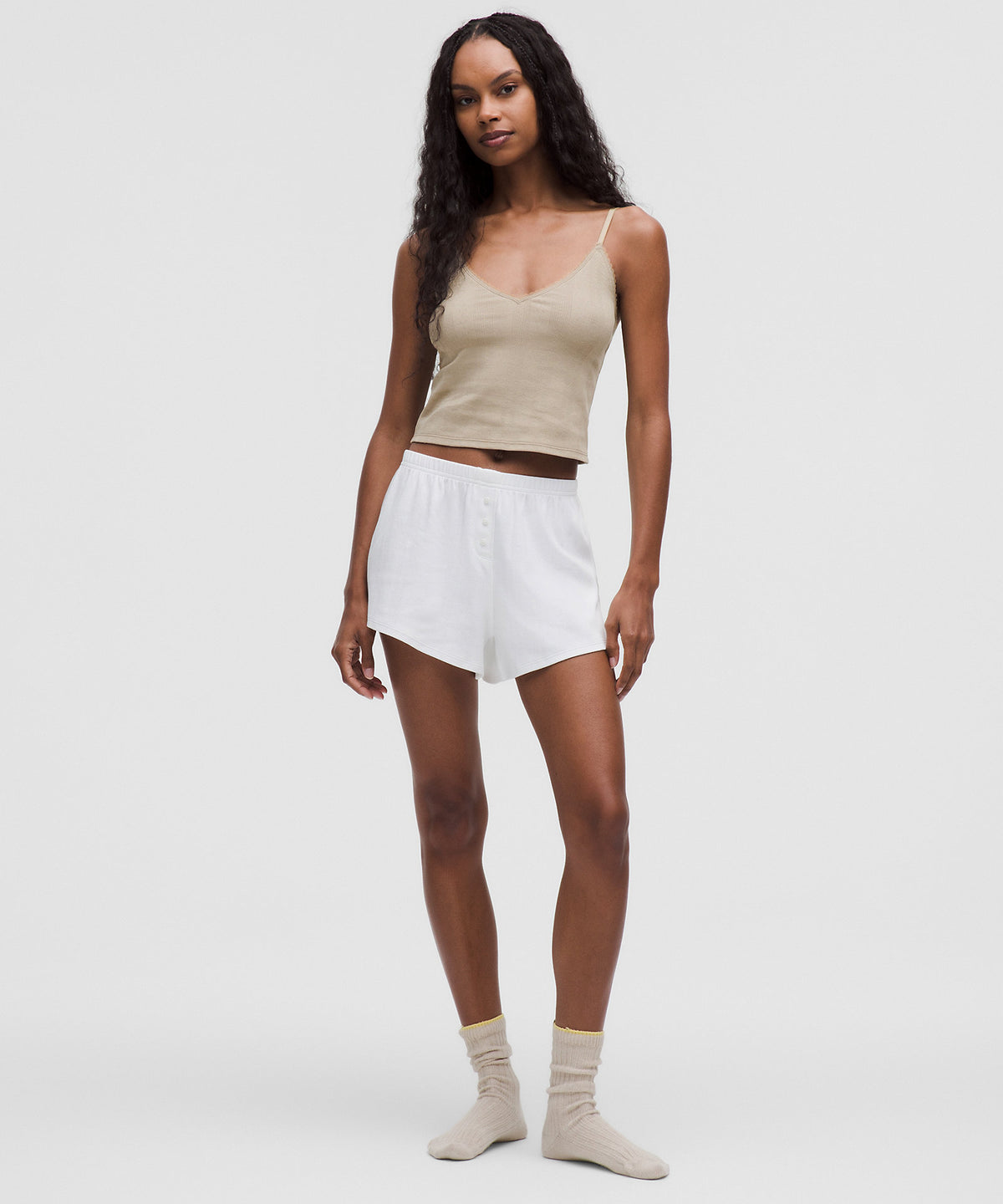 Lululemon Cotton Pointelle Cropped Cami Tank Top - Sheer Oak - imagen 3