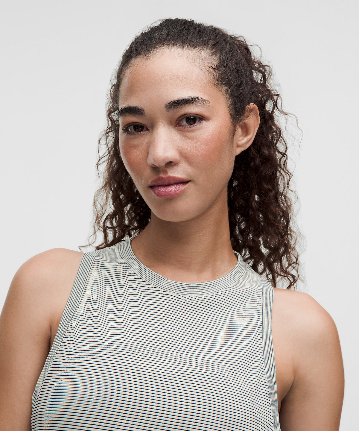 Lululemon Swiftly Relaxed Tank Top Hip Length - Tempo Stripe Light Ivory - imagen 4