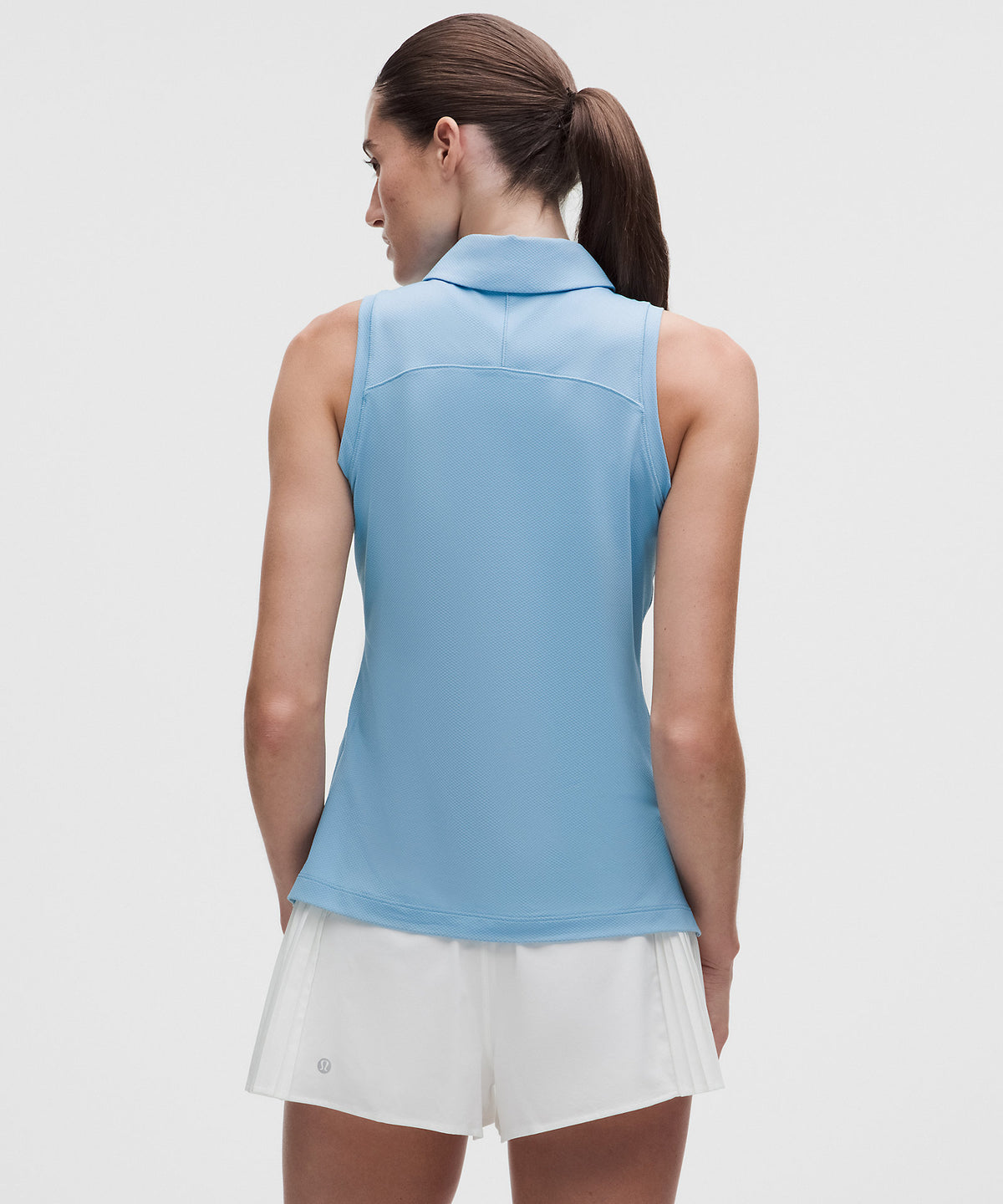 Lululemon Quick-Dry Sleeveless Polo Shirt Straight Hem Logo - Dreamy Blue - imagen 3