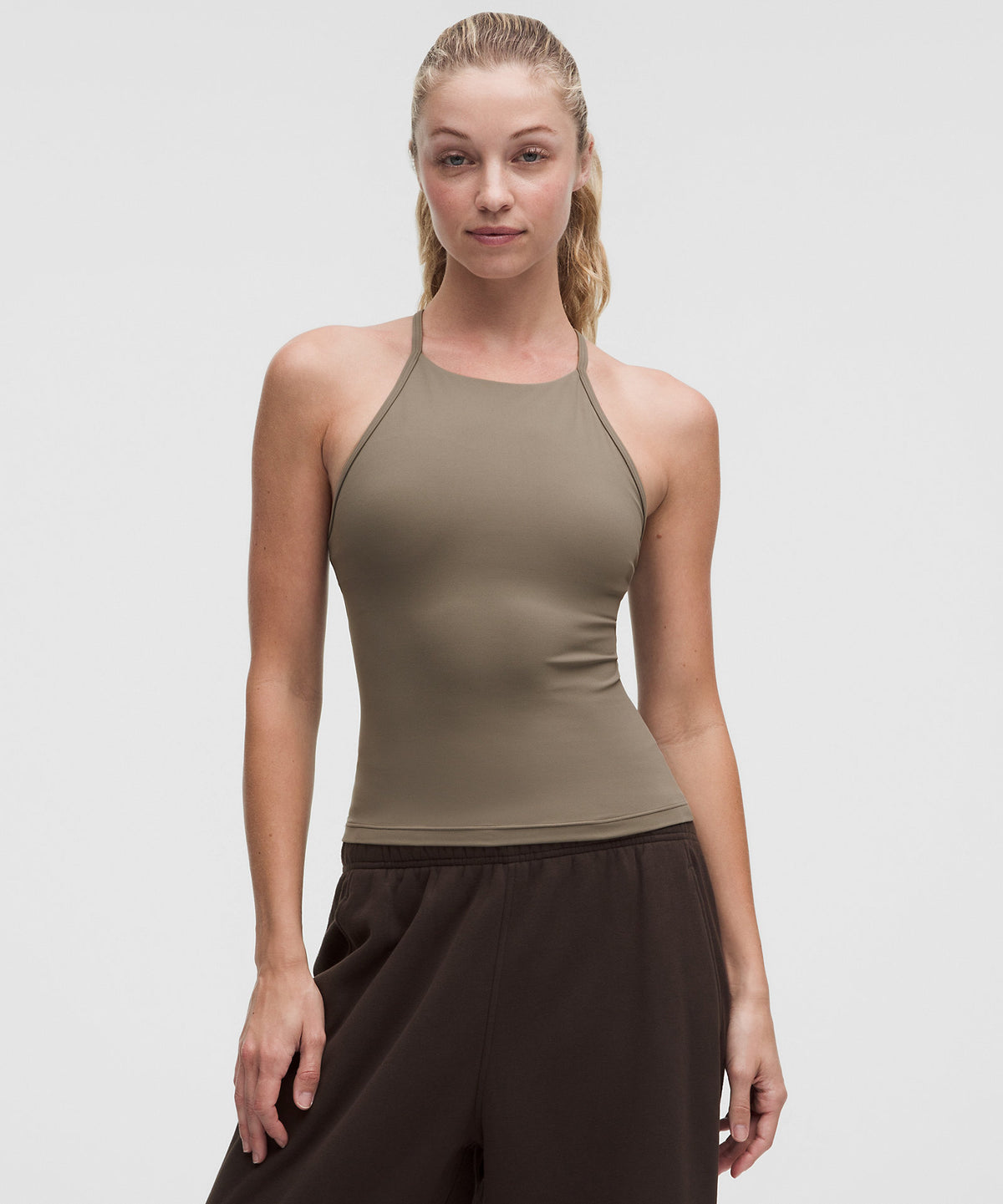 Lululemon Flow Y High-Neck Tank Top Light Support, B/C Cup - Cypress Forest - imagen 1