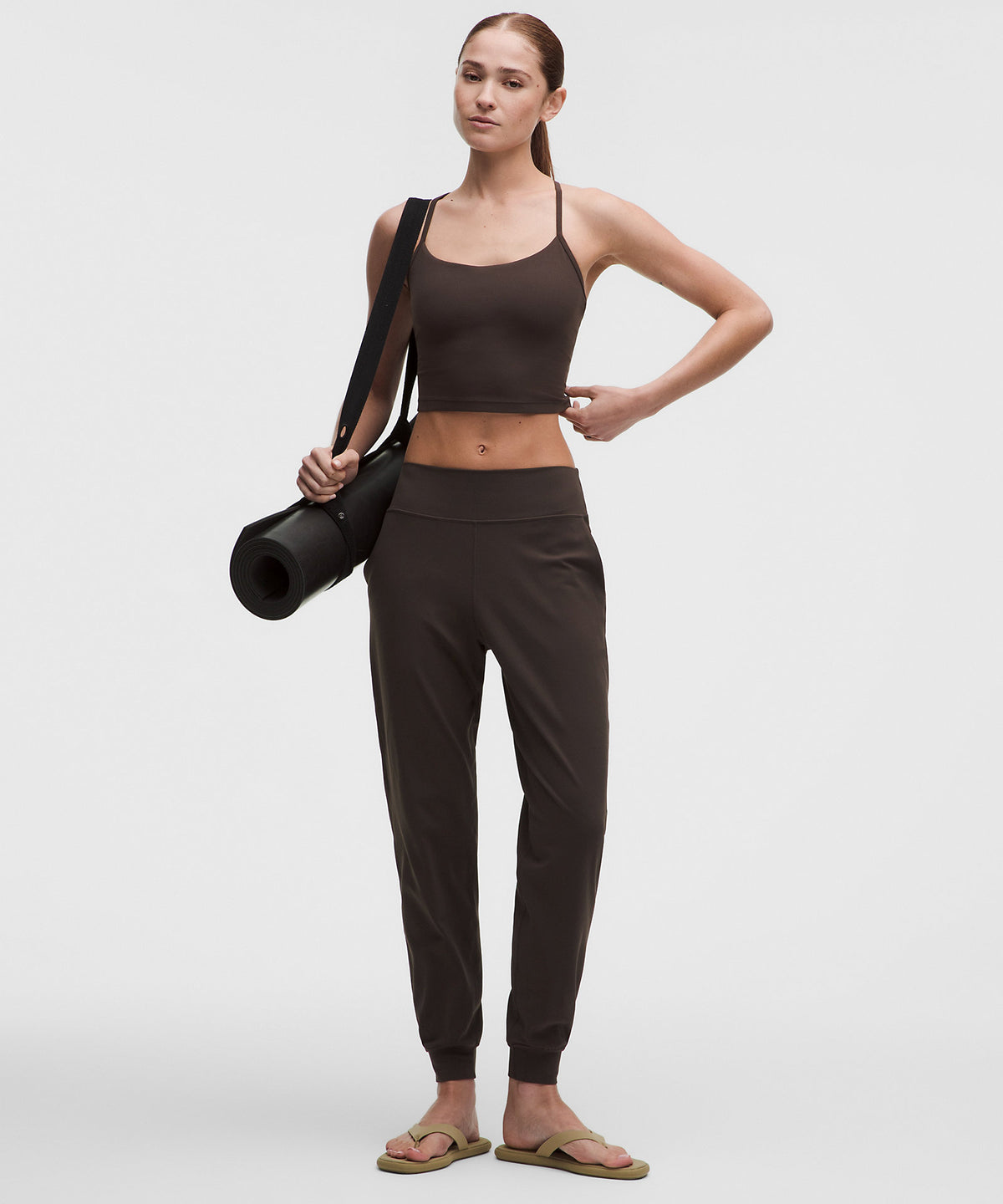 Lululemon Flow Y Cropped Tank Top Light Support, B/C Cup - Mahogany Muse - imagen 3