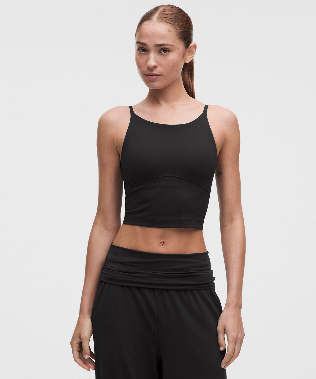 Lululemon Wunder Under Cropped Tank Top Light Support, B/C Cup - Black - imagen 1