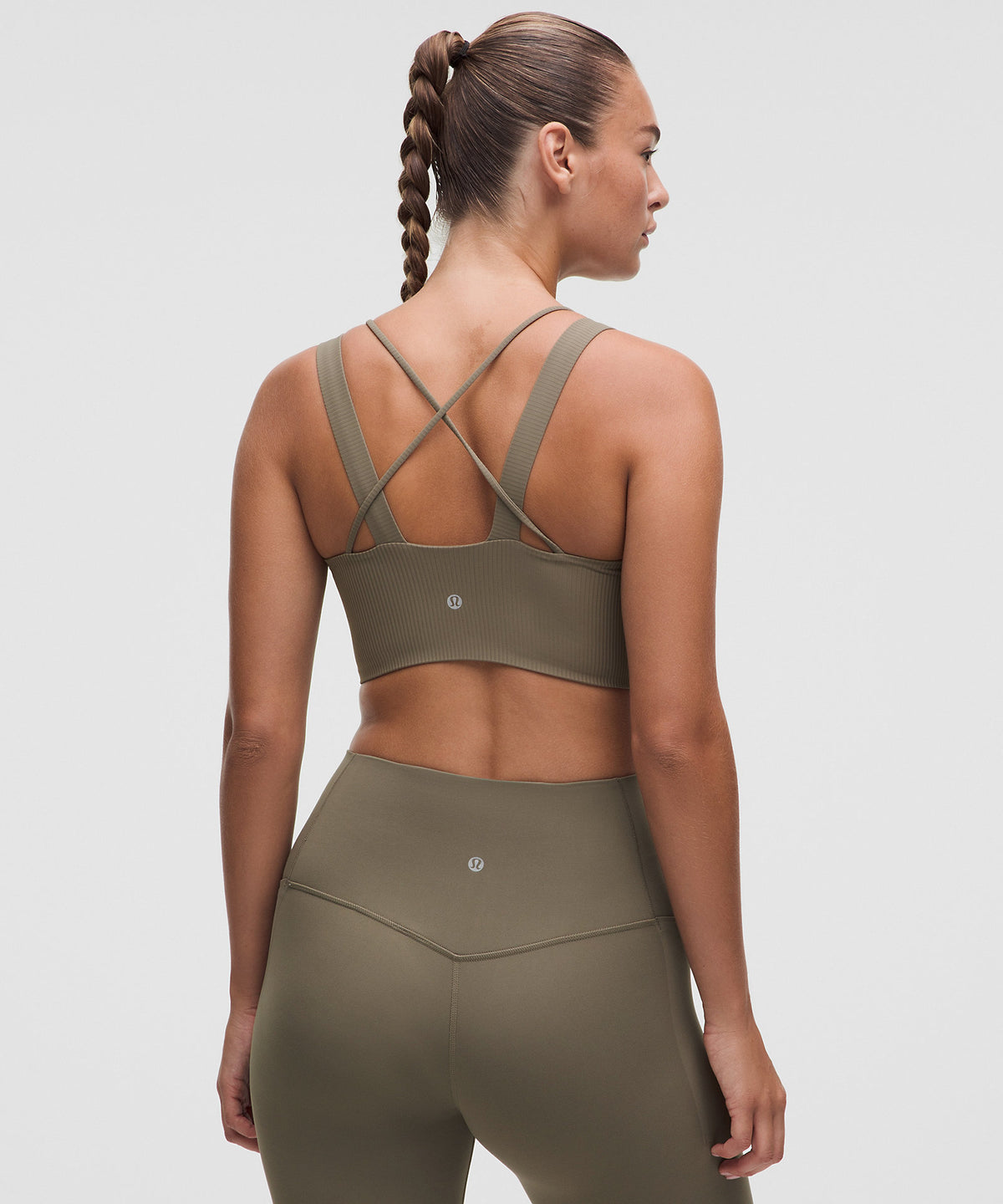 Lululemon Like a Cloud Ribbed Longline Bra Light Support, D/DD Cup - Cypress Forest - imagen 2