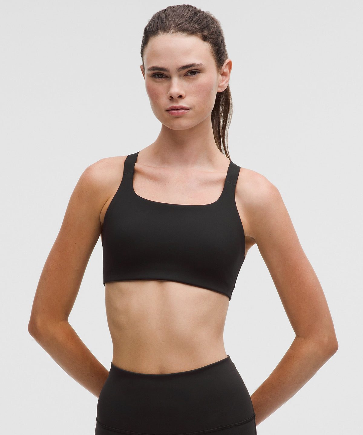 Lululemon Ultralu Square-Neck Workout Bra Medium Support, B/C Cup - Black - imagen 1