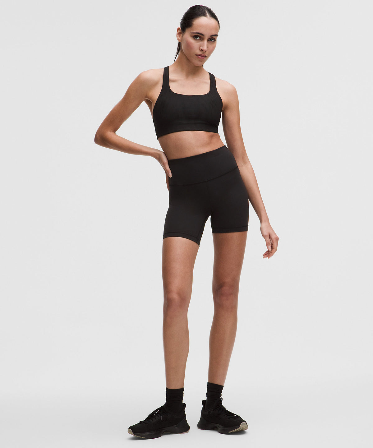 Lululemon All-Time Hero Ribbed Sports Bra Medium Support, B/C Cup - Black - imagen 3