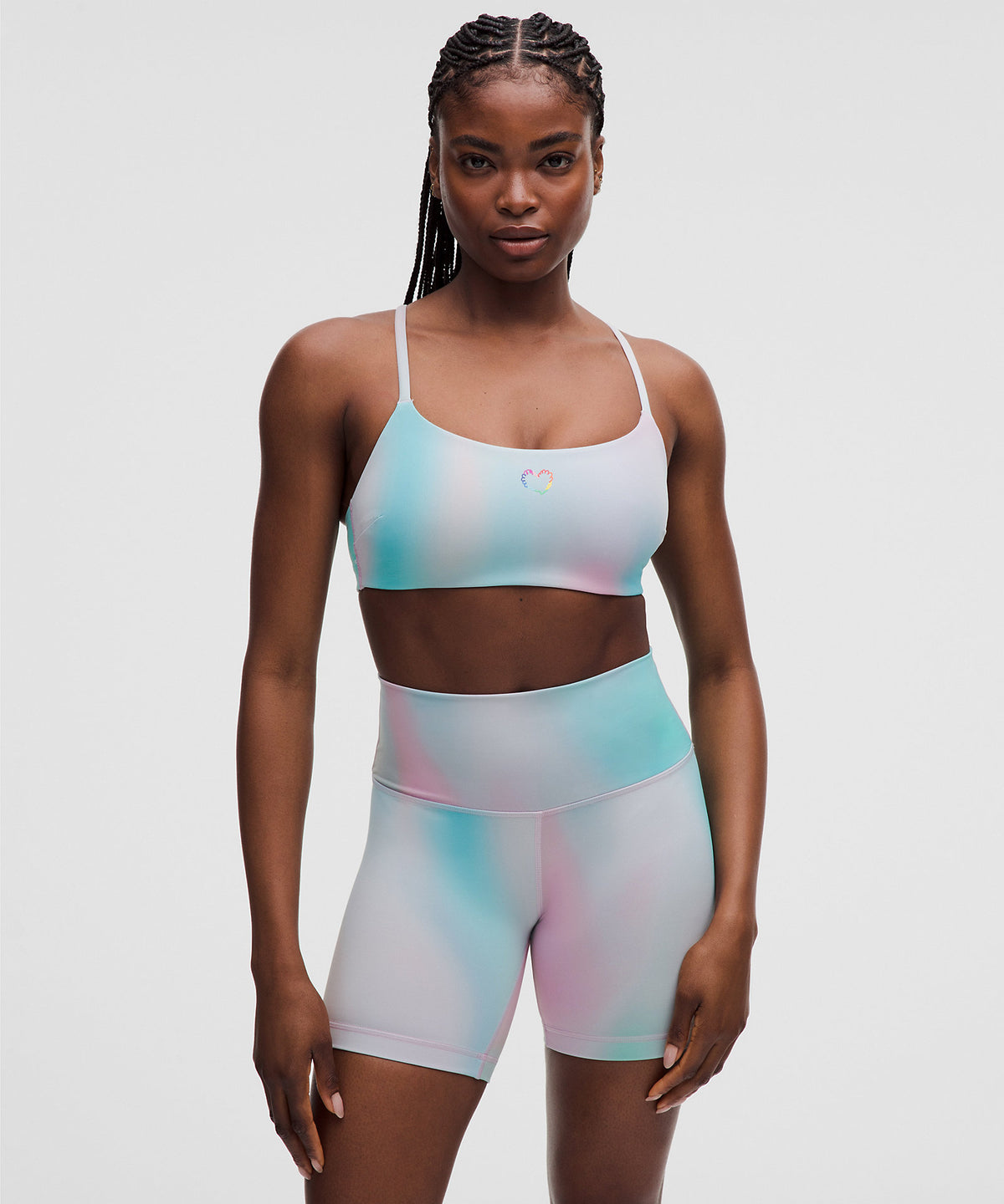 Lululemon Wunder Train Strappy Racer Bra, Light Support, C/D Cup Pride - Luminous Glow Multi - imagen 1