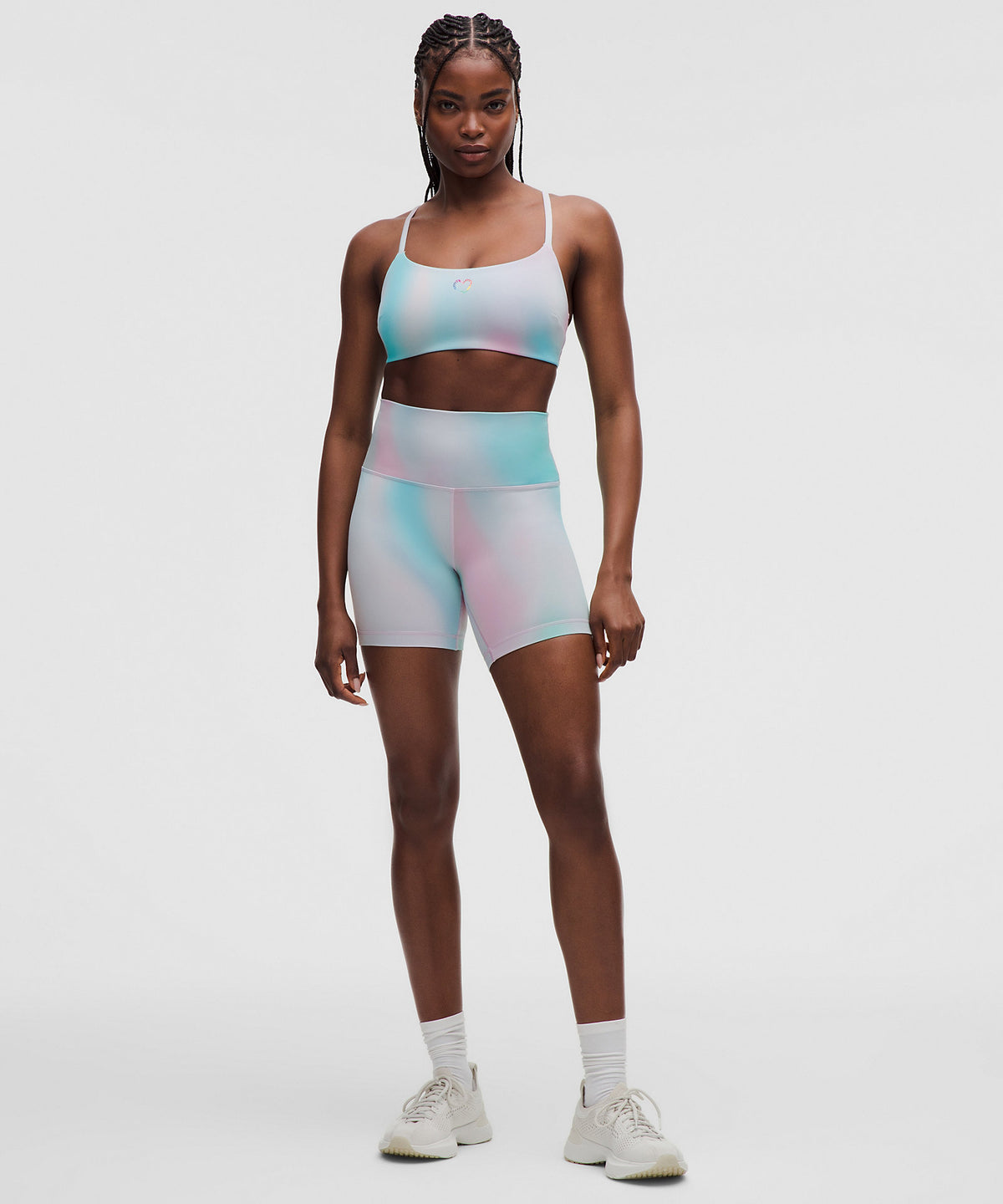Lululemon Wunder Train Strappy Racer Bra, Light Support, C/D Cup Pride - Luminous Glow Multi - imagen 3