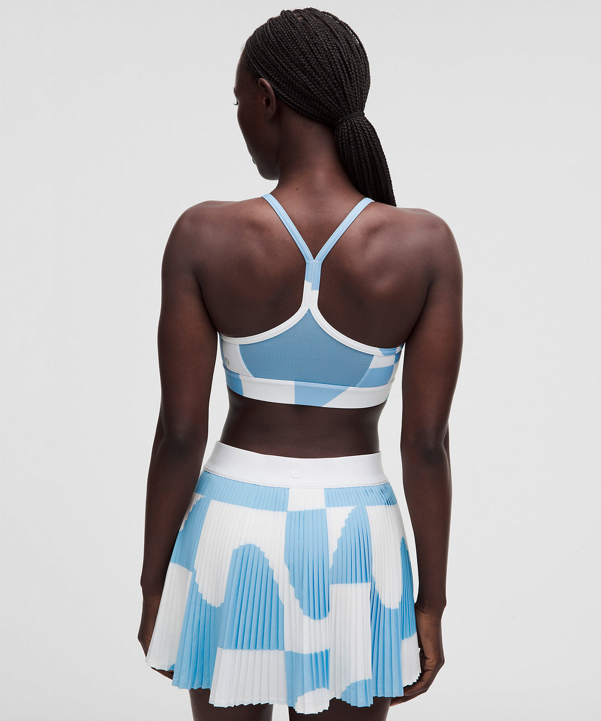 Lululemon Flow Y Mid-Support Bra B/C Cup - Lido Geo White Dreamy Blue - imagen 2