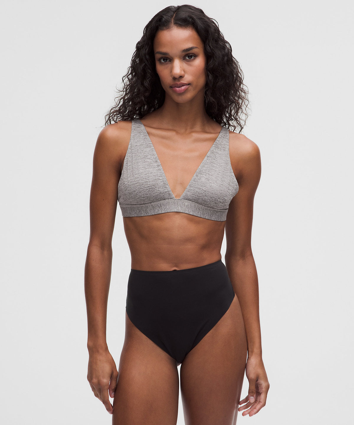 Lululemon Wundermost Ultra-Soft Nulu Triangle Bralette A–C Cups - Heathered Core Medium Grey - imagen 1