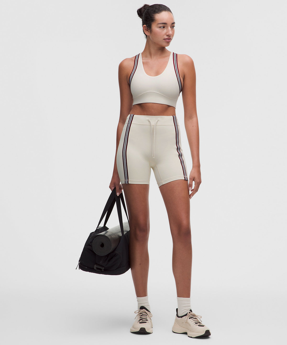 Lululemon Groove Yoga Bra Light Support, B/C Cup Striped Trim - Light Ivory - imagen 3
