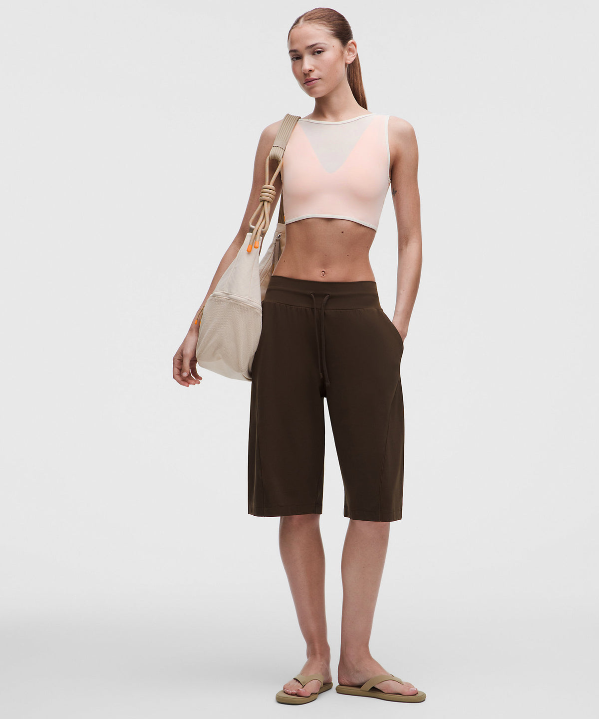 Lululemon Bend This Mesh Bandeau and V-Neck Bra Light Support, A–C Cups - Light Ivory - imagen 3