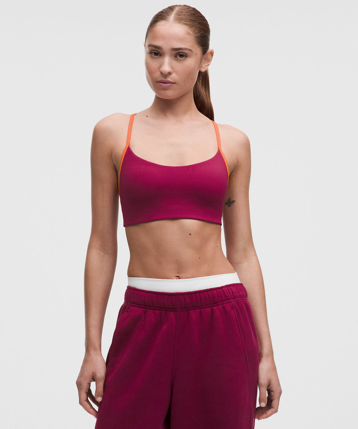 Lululemon Flow Y Bra Light Support, A/B Cup Updated Design - Raspberry Rave - imagen 1